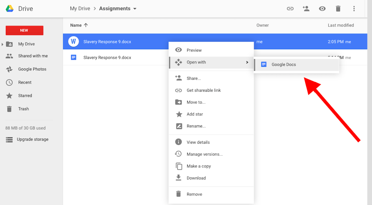 impirt text edit doc to google docs