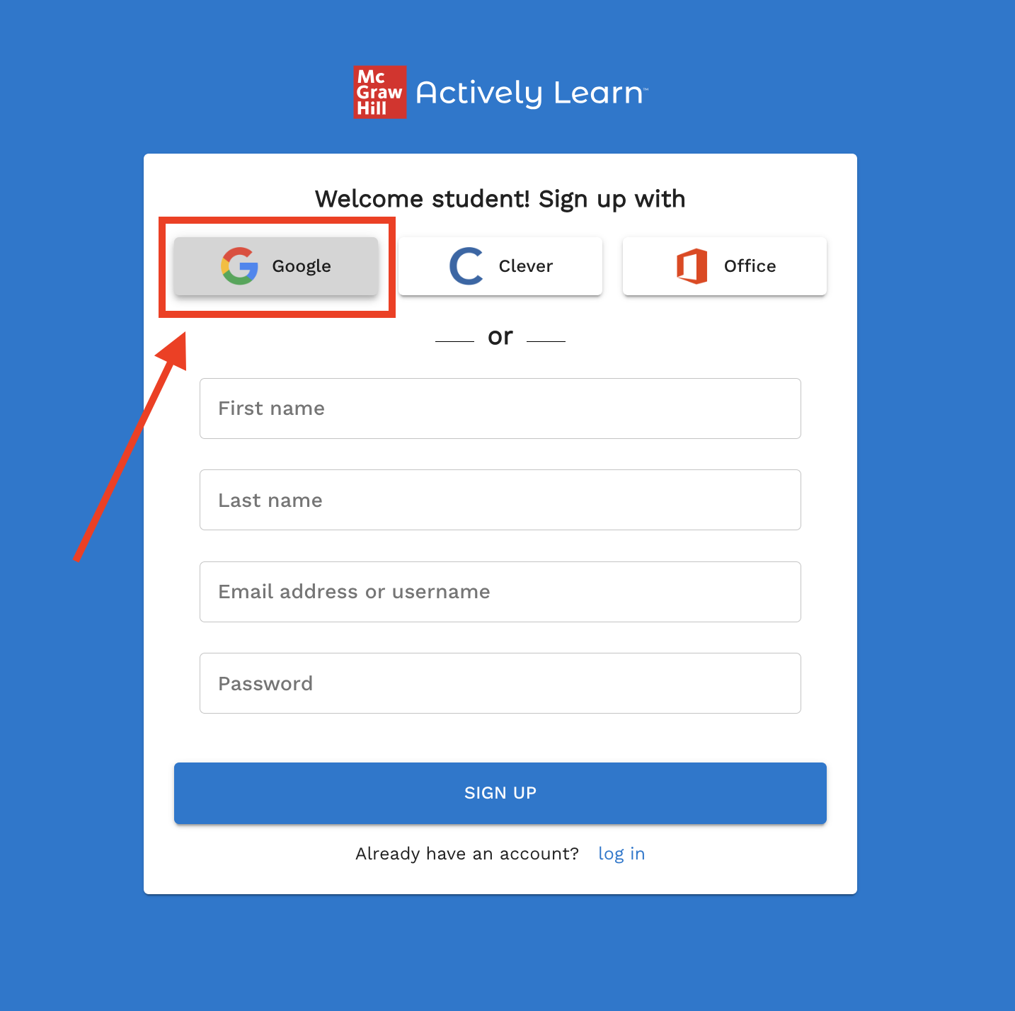 Create a Student Account