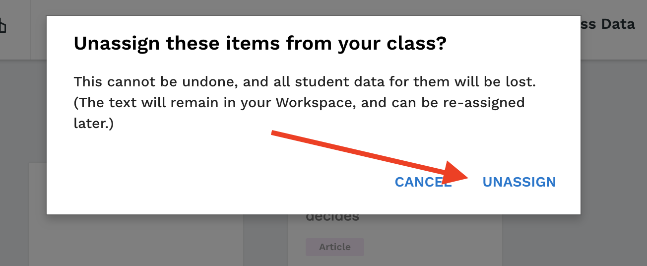 unassign google classroom assignment