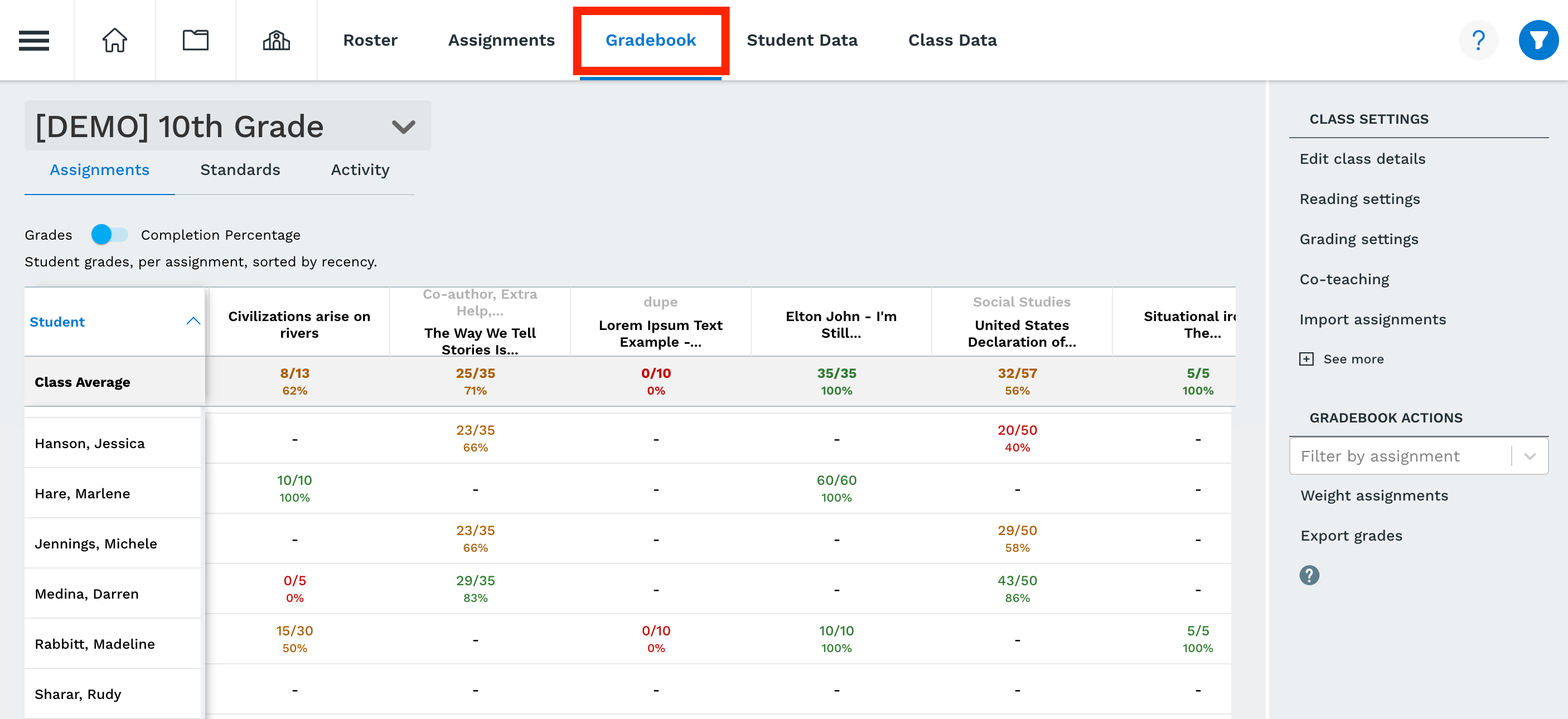 blueharvest gradebook