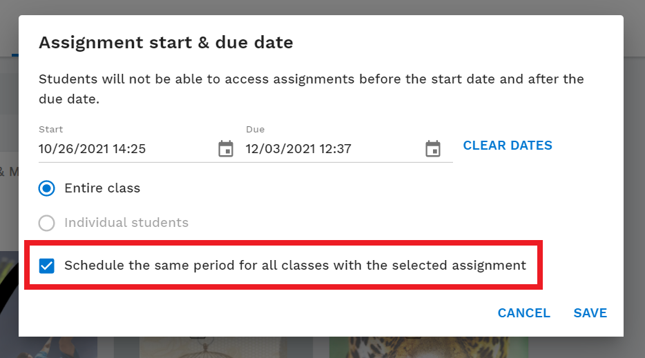 assignment start date meaning